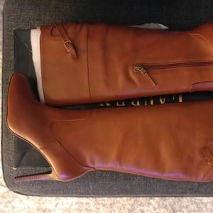 Ralph Lauren brown leather knee high boots